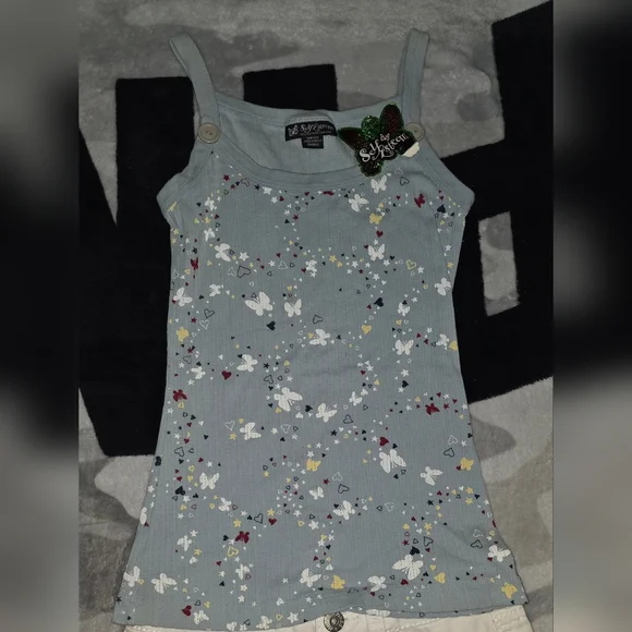 Y2K Self Esteem Butterfly Top Small S | Fairycore Ribbed Cami Tank - Picture 1 of 3